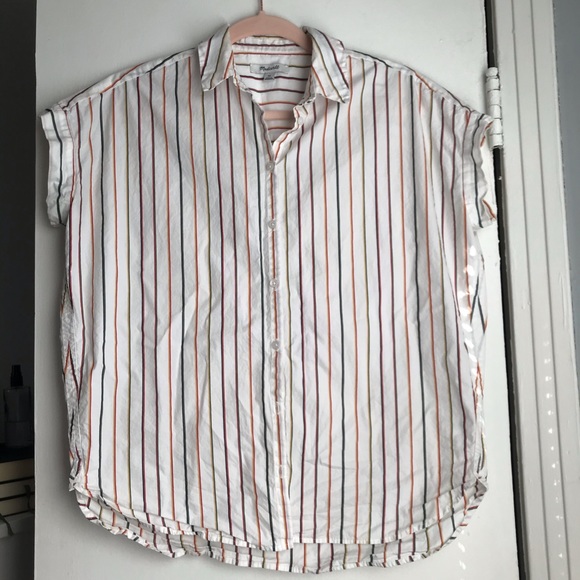 MADEWELL Central shirt in Sadie Stripe. - Picture 7 of 8